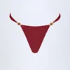 Bermuda Bead-Embellished Cheeky Bikini Bottoms in Dark Cherry Bermuda Bead-Embellished Cheeky Bikini Bottoms in Dark Cherry