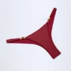 Bermuda Bead-Embellished Cheeky Bikini Bottoms in Dark Cherry Bermuda Bead-Embellished Cheeky Bikini Bottoms in Dark Cherry