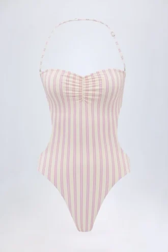 Biarritz Cut-Out Halterneck Swimsuit in Mauve Biarritz Cut-Out Halterneck Swimsuit in Mauve