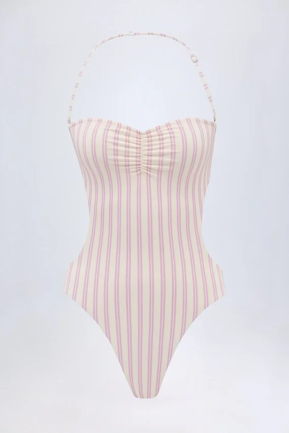 Biarritz Cut-Out Halterneck Swimsuit in Mauve Biarritz Cut-Out Halterneck Swimsuit in Mauve