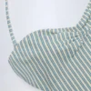 Biarritz Cut-Out Halterneck Swimsuit in Teal Double Stripe Biarritz Cut-Out Halterneck Swimsuit in Teal Double Stripe