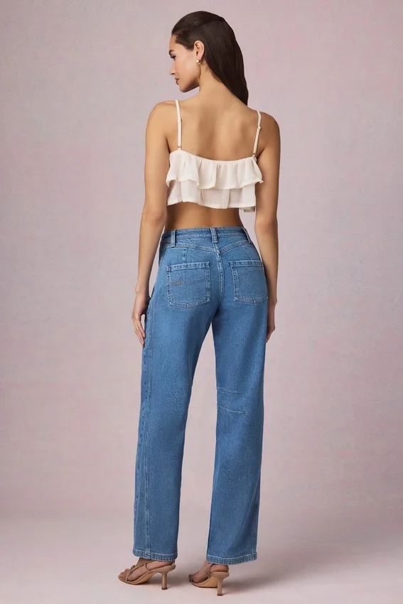 Bobbi Mid-Rise Barrel-Leg Jeans in Mid-Blue Wash Bobbi Mid-Rise Barrel-Leg Jeans in Mid-Blue Wash
