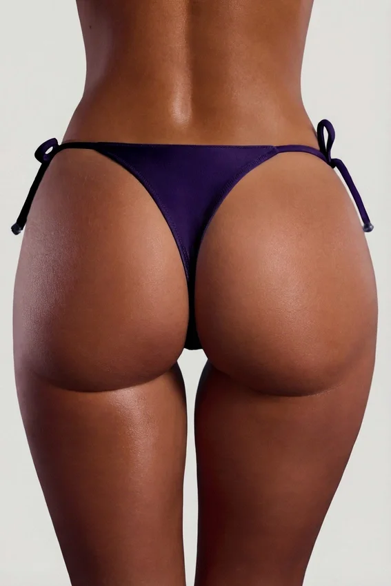 Boracay Bead-Embellished Double-Strap Triangle Bikini Top in Deep Purple Boracay Bead-Embellished Double-Strap Triangle Bikini Top in Deep Purple