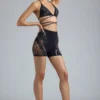 Bonnie Embellished High-Waist Shorts in Black Bonnie Embellished High-Waist Shorts in Black
