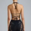 Bonnie Embellished High-Waist Shorts in Black Bonnie Embellished High-Waist Shorts in Black