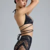 Bonnie Embellished High-Waist Shorts in Black Bonnie Embellished High-Waist Shorts in Black