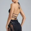 Bonnie Embellished High-Waist Shorts in Black Bonnie Embellished High-Waist Shorts in Black