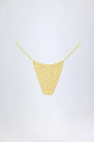 Bosa Broderie Anglaise Drawstring Bikini Bottoms in Lemon Yellow Bosa Broderie Anglaise Drawstring Bikini Bottoms in Lemon Yellow