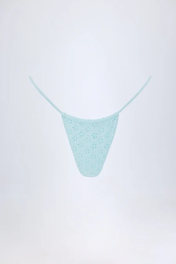 Bosa Broderie Anglaise Drawstring Bikini Bottoms in Powder Blue Bosa Broderie Anglaise Drawstring Bikini Bottoms in Powder Blue