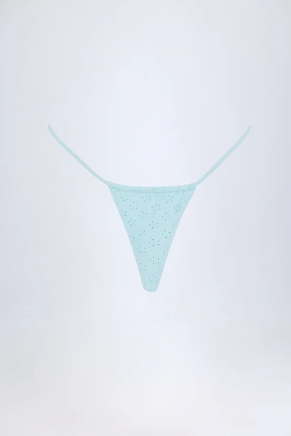Bosa Broderie Anglaise Drawstring Bikini Bottoms in Powder Blue Bosa Broderie Anglaise Drawstring Bikini Bottoms in Powder Blue