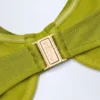 Bruny Bead-Embellished Ruched Underwired Bikini Top in Olive Green Bruny Bead-Embellished Ruched Underwired Bikini Top in Olive Green