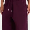 Brushed Cotton Jersey Mid-Rise Relaxed Joggers in Burgundy Brushed Cotton Jersey Mid-Rise Relaxed Joggers in Burgundy