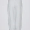 Brushed Cotton Jersey Mid-Rise Relaxed Joggers in Grey Marl Brushed Cotton Jersey Mid-Rise Relaxed Joggers in Grey Marl