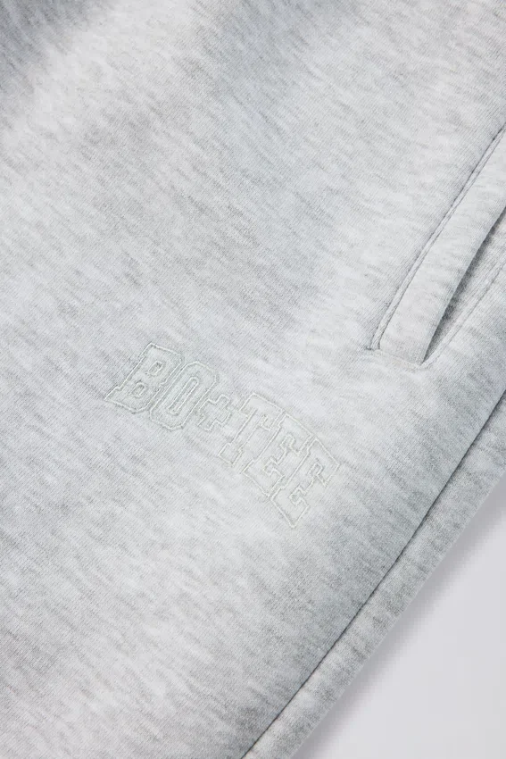 Brushed Cotton Jersey Mid-Rise Relaxed Joggers in Grey Marl Brushed Cotton Jersey Mid-Rise Relaxed Joggers in Grey Marl