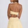 Brushed Jersey Crossover Mini Skort in Lemon Marl Brushed Jersey Crossover Mini Skort in Lemon Marl