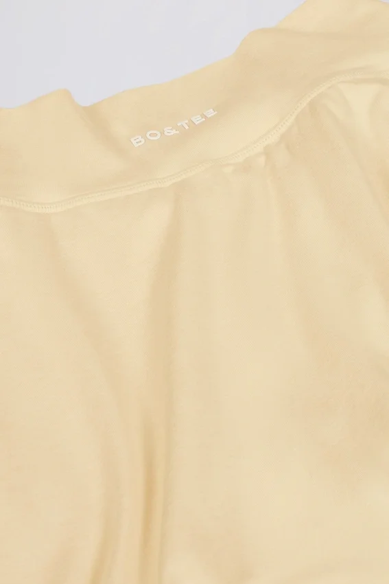 Brushed Jersey Crossover Mini Skort in Lemon Marl Brushed Jersey Crossover Mini Skort in Lemon Marl