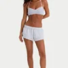 Brushed Jersey Elasticated Mini Shorts in Fog Grey Brushed Jersey Elasticated Mini Shorts in Fog Grey