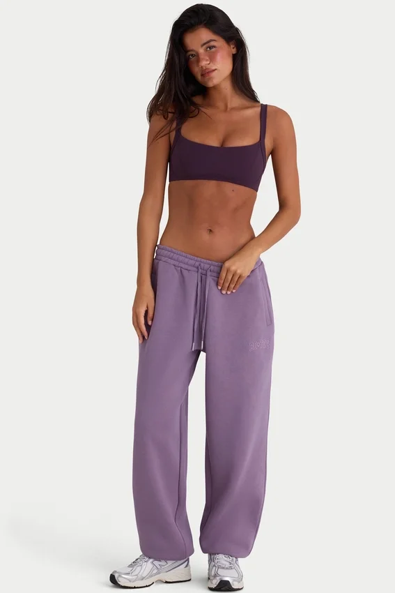 Brushed Jersey Mid-Rise Relaxed Joggers in Dusk Brushed Jersey Mid-Rise Relaxed Joggers in Dusk