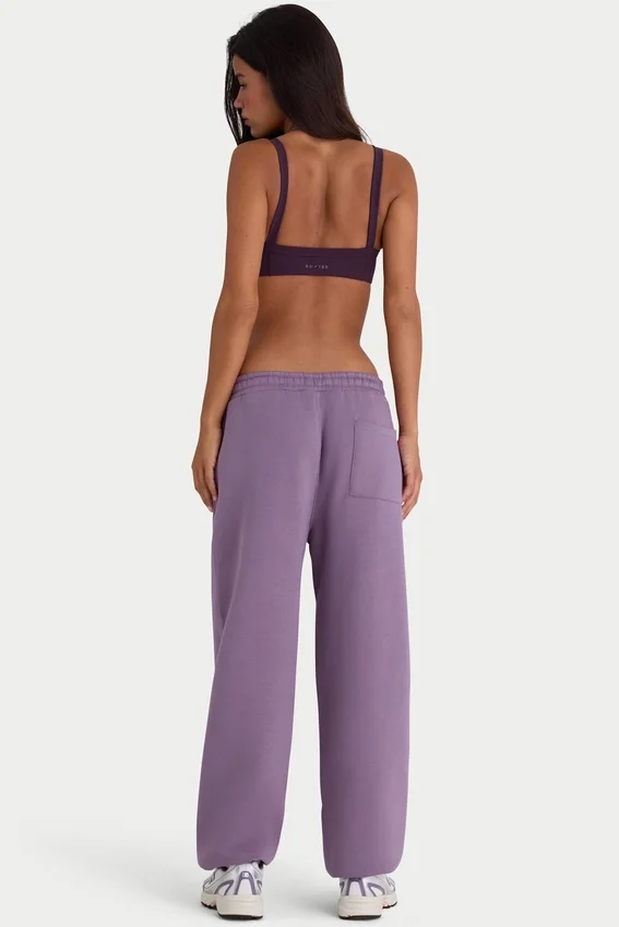 Brushed Jersey Mid-Rise Relaxed Joggers in Dusk Brushed Jersey Mid-Rise Relaxed Joggers in Dusk