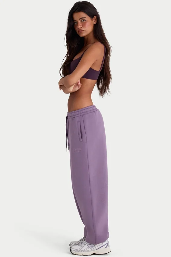 Brushed Jersey Mid-Rise Relaxed Joggers in Dusk Brushed Jersey Mid-Rise Relaxed Joggers in Dusk