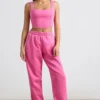 Brushed Jersey Oversized Joggers in Hot Pink Brushed Jersey Oversized Joggers in Hot Pink
