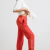 Brushed Jersey Oversized Joggers in Red Brushed Jersey Oversized Joggers in Red
