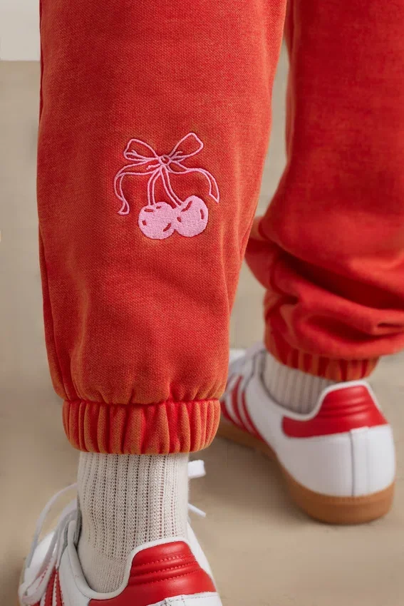 Brushed Jersey Oversized Joggers in Red Brushed Jersey Oversized Joggers in Red