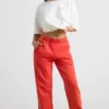 Brushed Jersey Oversized Joggers in Red Brushed Jersey Oversized Joggers in Red