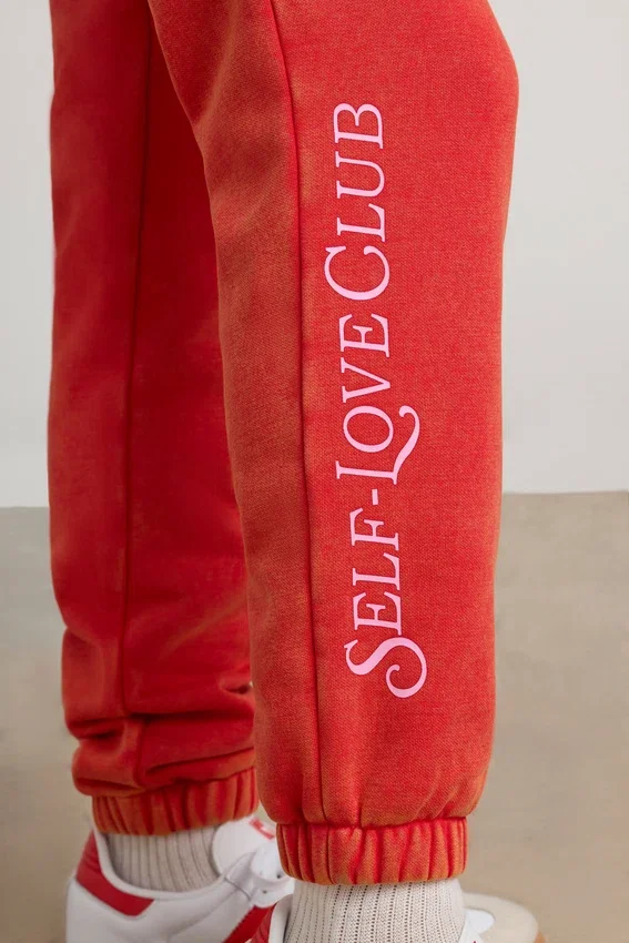 Brushed Jersey Oversized Joggers in Red Brushed Jersey Oversized Joggers in Red