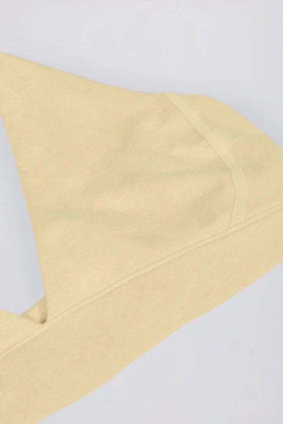 Brushed Jersey V-Neck Sports Bra in Lemon Marl Brushed Jersey V-Neck Sports Bra in Lemon Marl