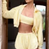 Button-Detail Mid-Rise Shorts in Lemon Button-Detail Mid-Rise Shorts in Lemon