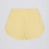 Button-Detail Mid-Rise Shorts in Lemon Button-Detail Mid-Rise Shorts in Lemon