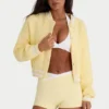 Button-Up Cropped Knit Cardigan in Soft Yellow Button-Up Cropped Knit Cardigan in Soft Yellow