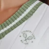 Cable Knit Cotton Cropped Jumper in Green Ivory Cable Knit Cotton Cropped Jumper in Green Ivory