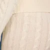 Cable Knit Foldover Flared Trousers in Cream Cable Knit Foldover Flared Trousers in Cream