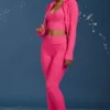 Cable Knit Foldover Flared Trousers in Hot Pink Cable Knit Foldover Flared Trousers in Hot Pink