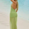 Caicos Cut-Out Halterneck Maxi Dress in Olive Green Caicos Cut-Out Halterneck Maxi Dress in Olive Green