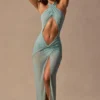 Caicos Cut-Out Halterneck Maxi Dress in Seafoam Green Caicos Cut-Out Halterneck Maxi Dress in Seafoam Green