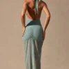 Caicos Cut-Out Halterneck Maxi Dress in Seafoam Green Caicos Cut-Out Halterneck Maxi Dress in Seafoam Green