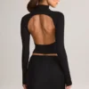 Cali Modal Ruched Mid-Rise Mini Skirt in Black Cali Modal Ruched Mid-Rise Mini Skirt in Black