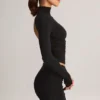 Cali Modal Ruched Mid-Rise Mini Skirt in Black Cali Modal Ruched Mid-Rise Mini Skirt in Black