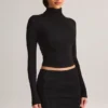 Cali Modal Ruched Mid-Rise Mini Skirt in Black Cali Modal Ruched Mid-Rise Mini Skirt in Black