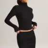 Cali Modal Ruched Mid-Rise Mini Skirt in Black Cali Modal Ruched Mid-Rise Mini Skirt in Black
