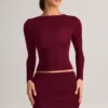 Cali Modal Ruched Mid-Rise Mini Skirt in Wine Red Cali Modal Ruched Mid-Rise Mini Skirt in Wine Red