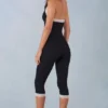 Calla Modal Lace-Trim Capri Jumpsuit in Black Calla Modal Lace-Trim Capri Jumpsuit in Black