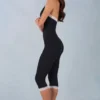 Calla Modal Lace-Trim Capri Jumpsuit in Black Calla Modal Lace-Trim Capri Jumpsuit in Black