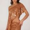 Cassiana Embellished Micro Mini Skirt in Bronze Cassiana Embellished Micro Mini Skirt in Bronze