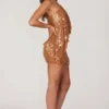 Cassiana Embellished Micro Mini Skirt in Bronze Cassiana Embellished Micro Mini Skirt in Bronze