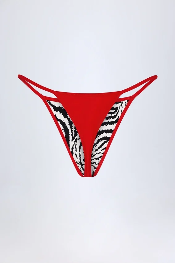 Camogli Thong Bikini Bottoms in Zebra Print Camogli Thong Bikini Bottoms in Zebra Print