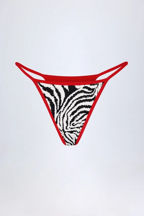 Camogli Thong Bikini Bottoms in Zebra Print Camogli Thong Bikini Bottoms in Zebra Print
